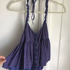 casual AE floral peplum halter top